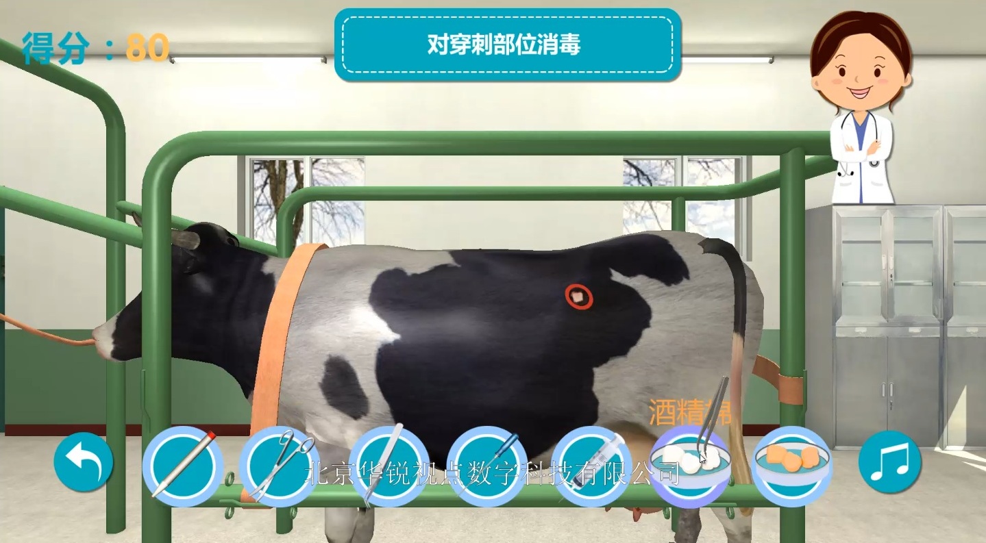 牛瘤胃穿刺虚拟仿真实验