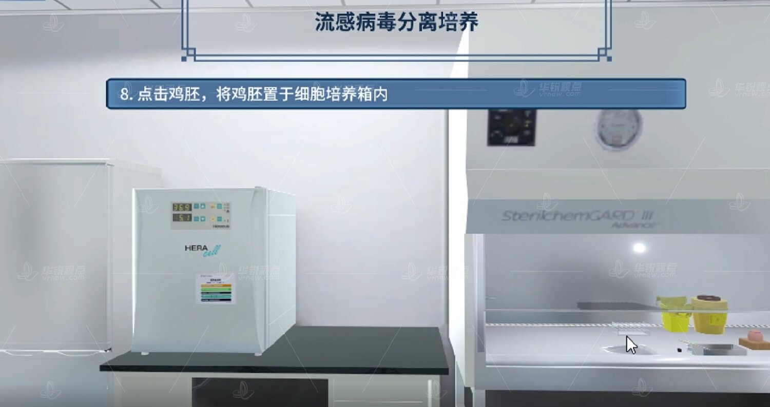 流感病毒分离鉴定VR虚拟仿真实验