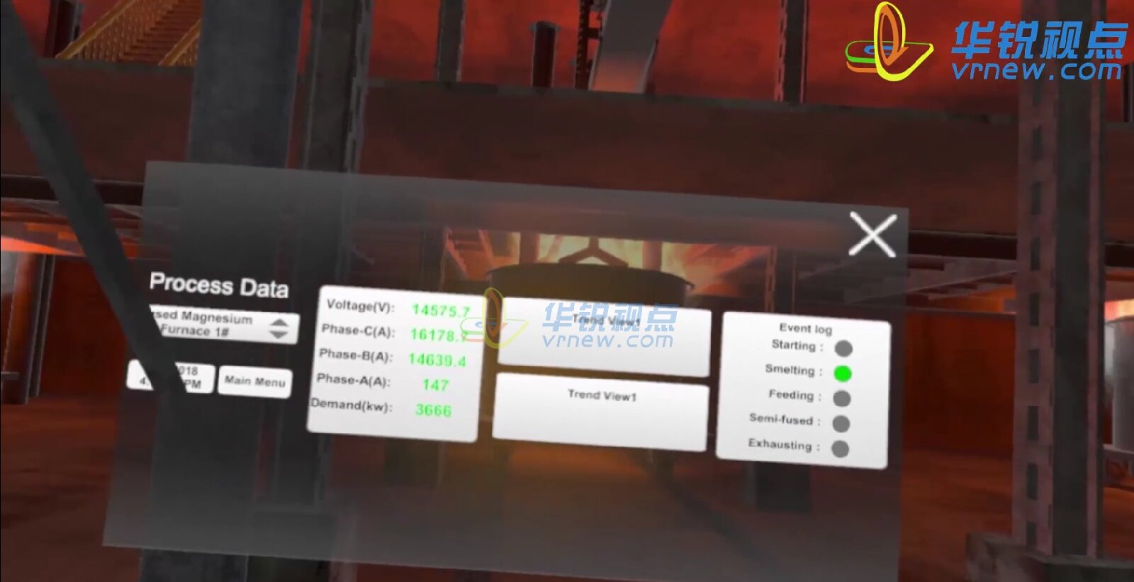 电熔镁炉 VR 数字孪生